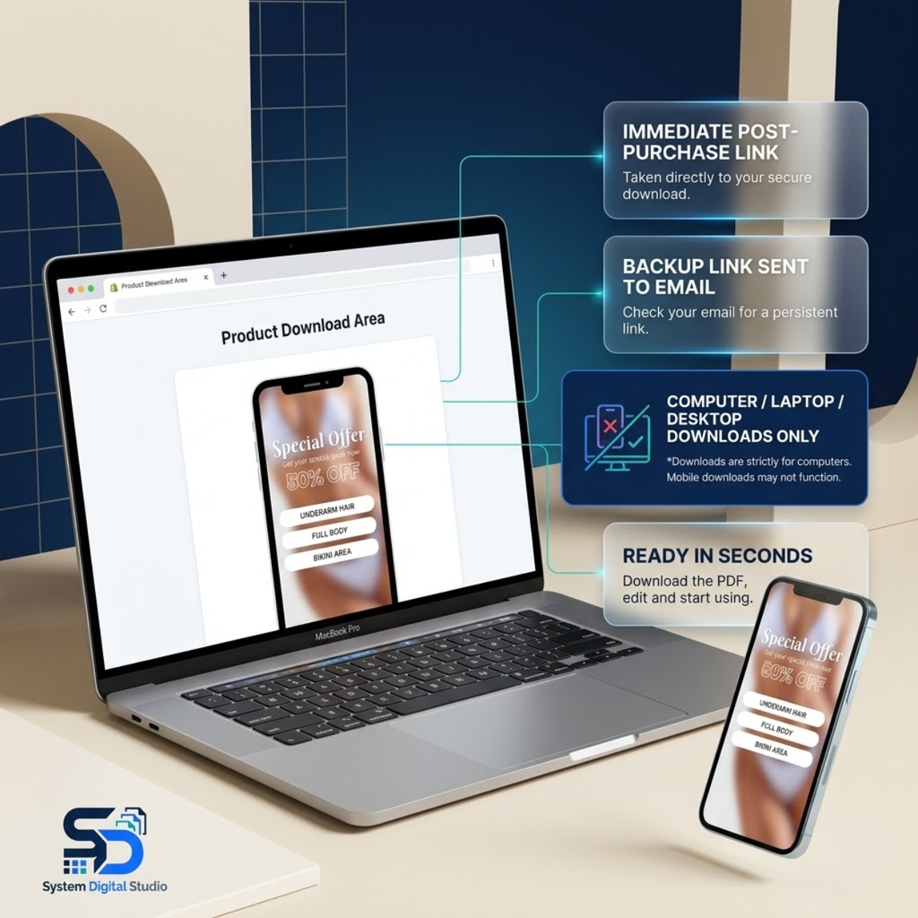 120 Laser Hair Removal Templates | Esthetician Social Media Templates