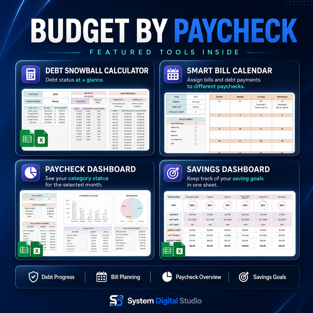 Smart Budget Spreadsheet Bundle with Master Resell Rights
