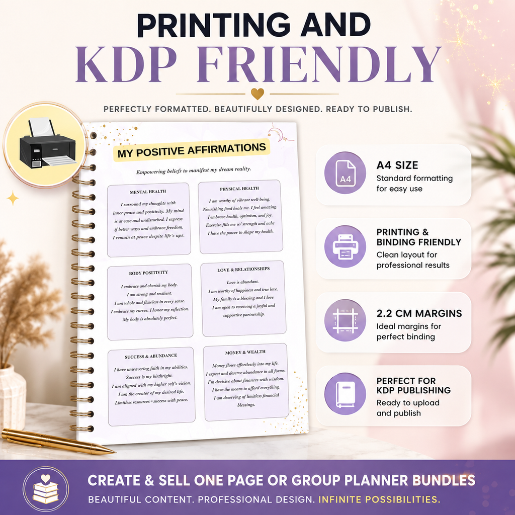 PLR Printable Self Care Planner | Editable Canva Template