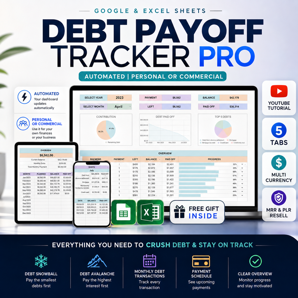 Smart Budget Spreadsheet Bundle with Master Resell Rights