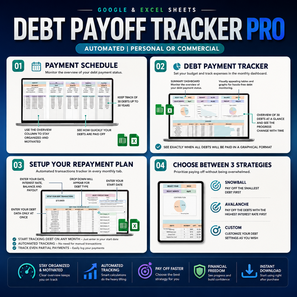 Smart Budget Spreadsheet Bundle with Master Resell Rights