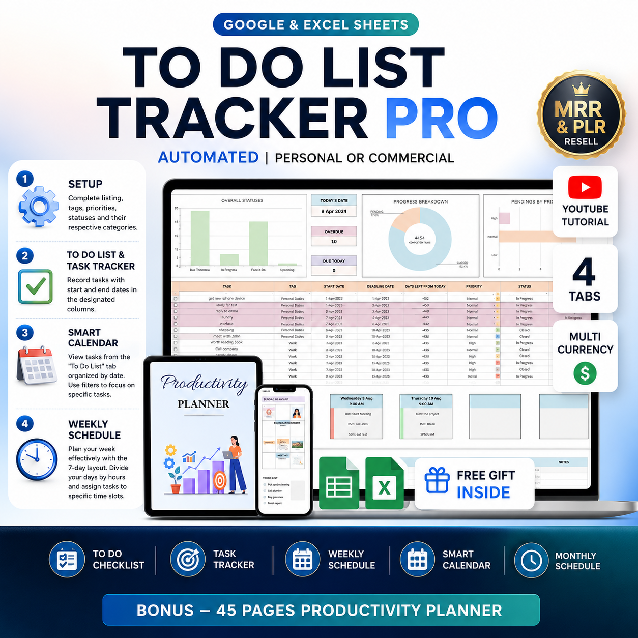 Life Organizer Spreadsheet Bundle with PLR & MRR