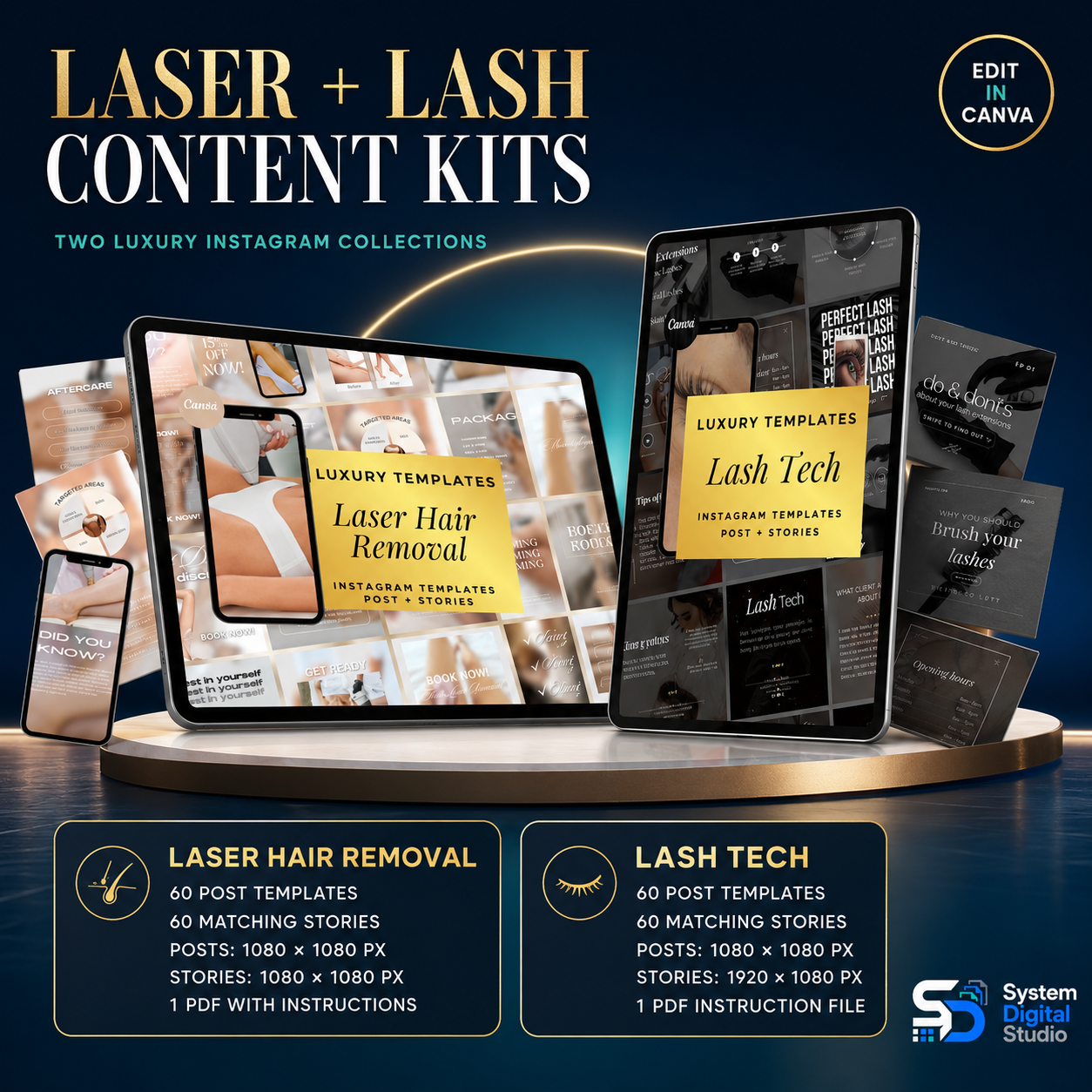 Beauty & Esthetician Canva Template Bundle