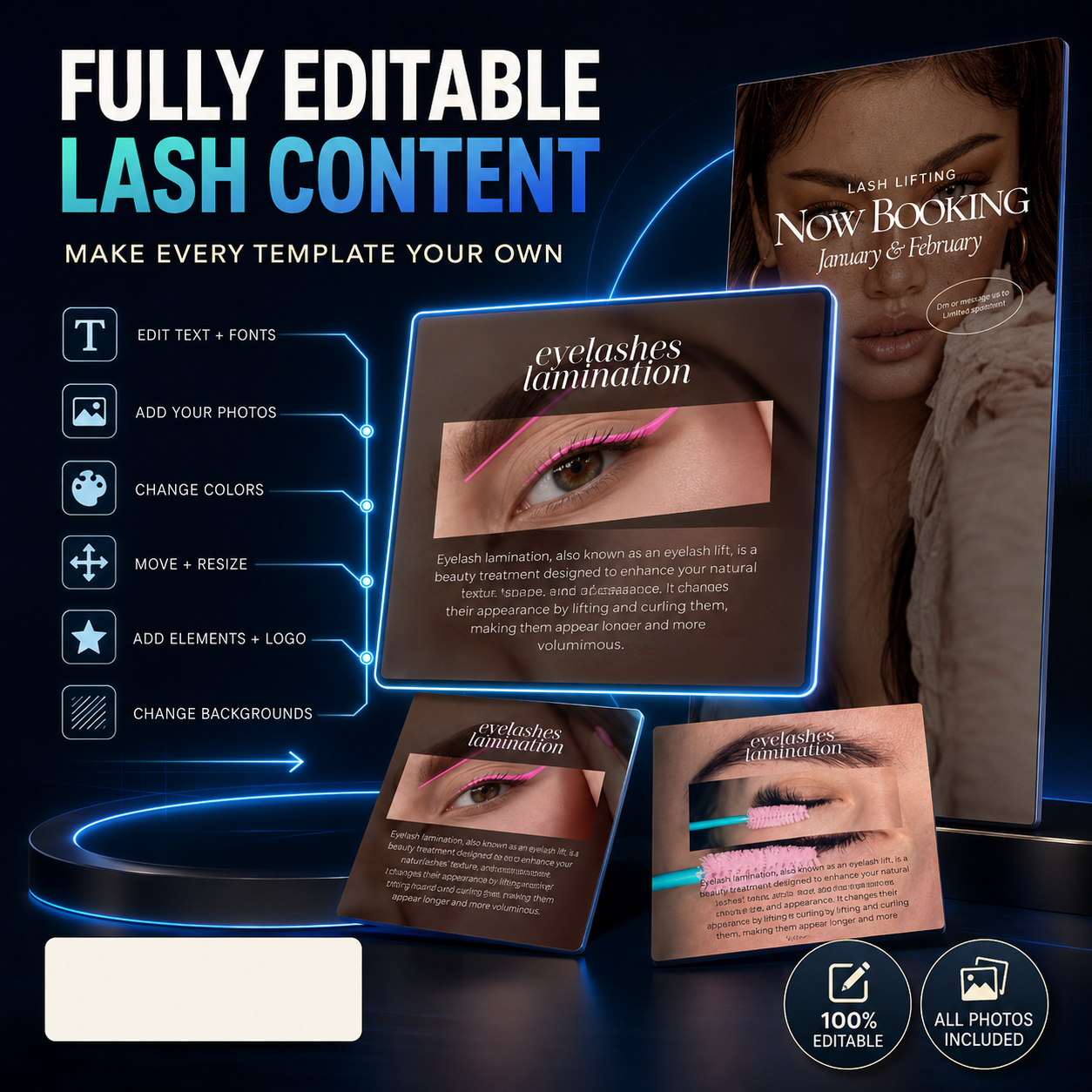 Beauty & Esthetician Canva Template Bundle