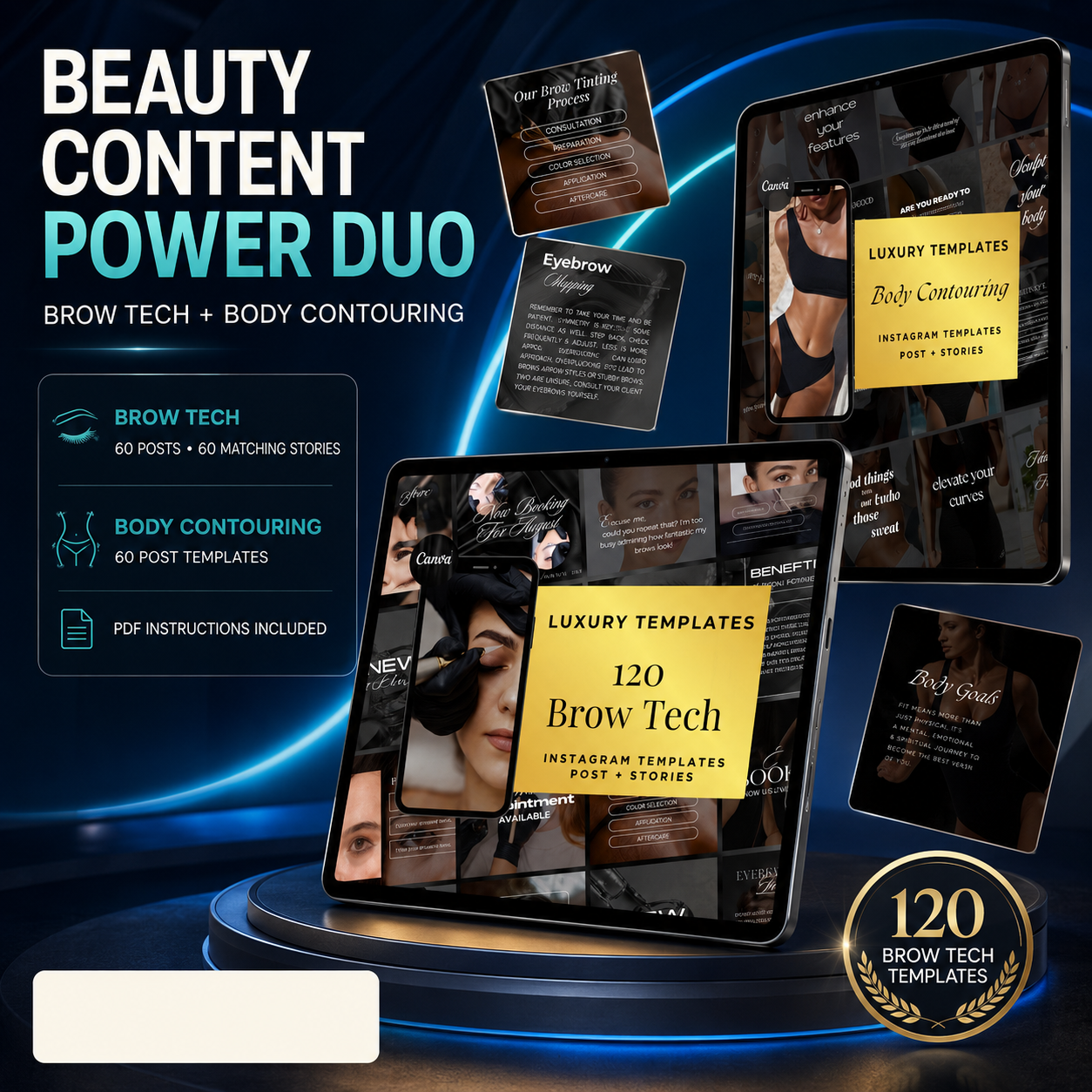 Beauty & Esthetician Canva Template Bundle