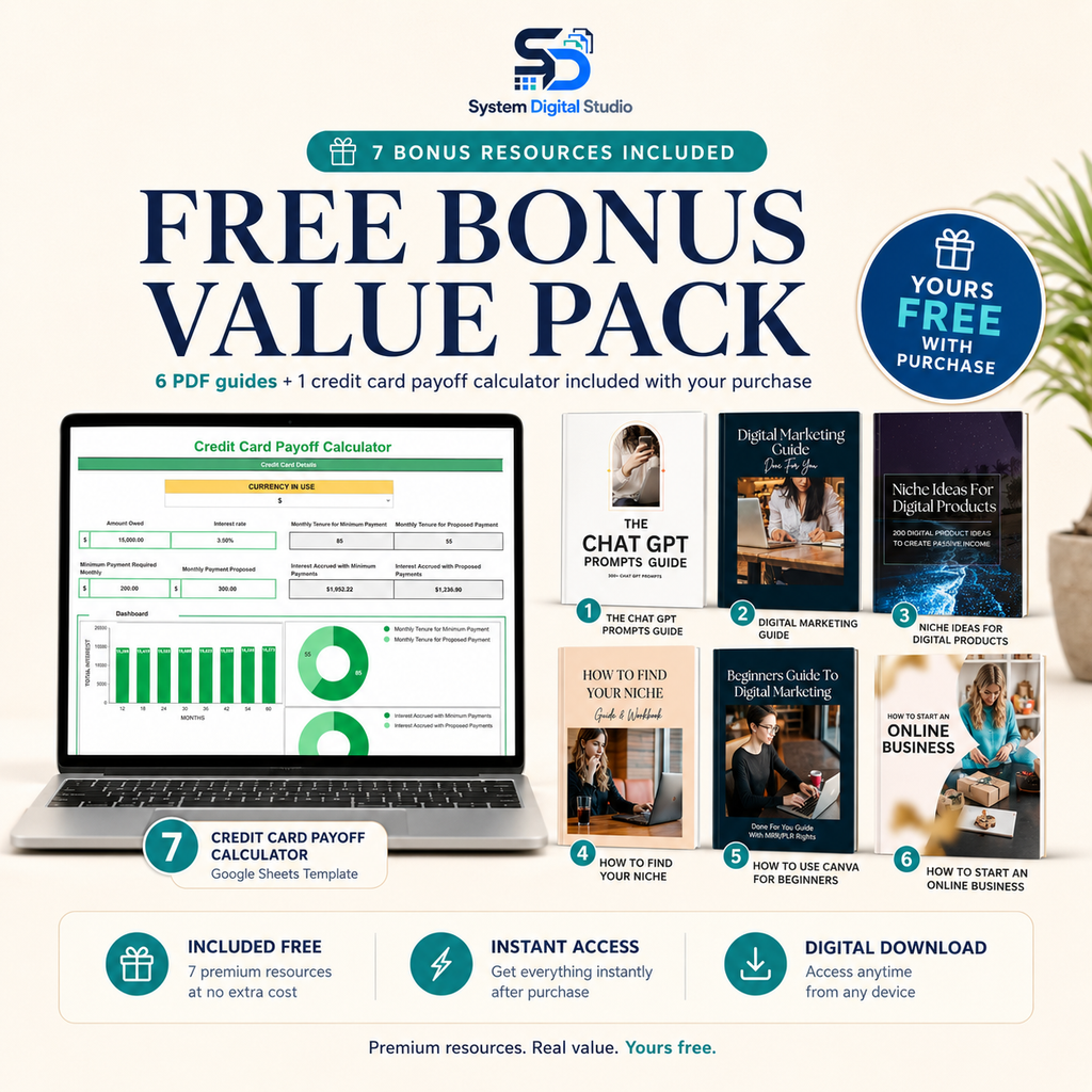 Smart Budget Spreadsheet Bundle with Master Resell Rights