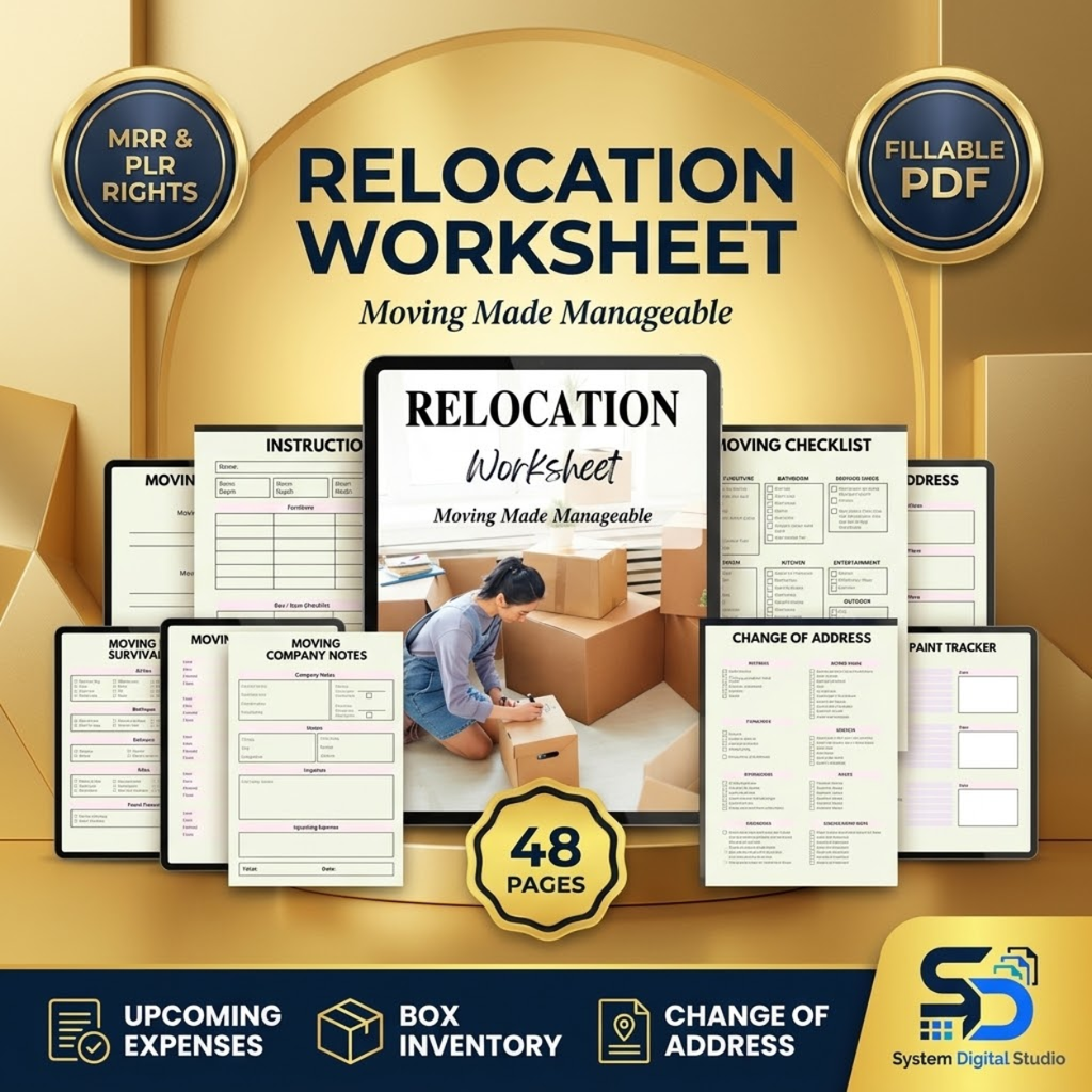 Relocation Planner & Moving Checklist | Printable Moving Organizer