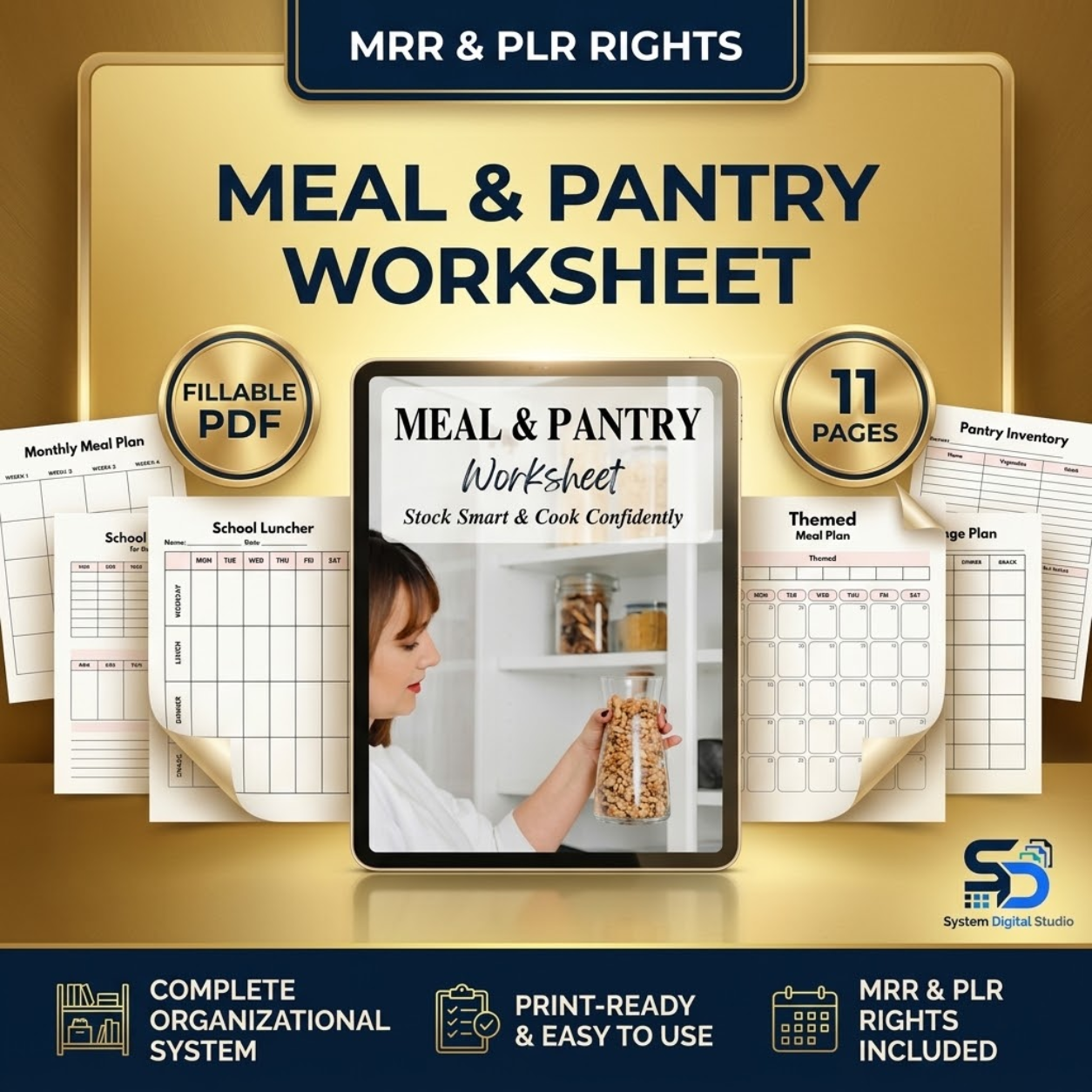 Meal Planner & Pantry Tracker | Printable Grocery Organizer