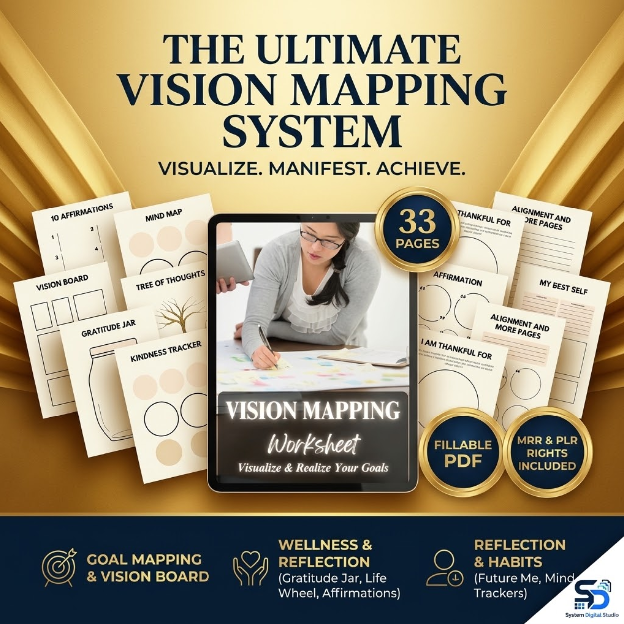 Vision Mapping Worksheet | Fillable PDF | Printable Planner