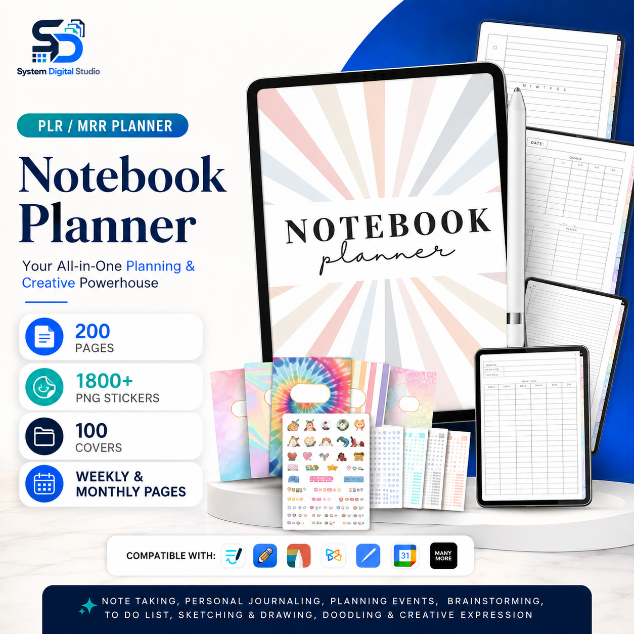 Digital Notebook Planner with Master Resell Rights
