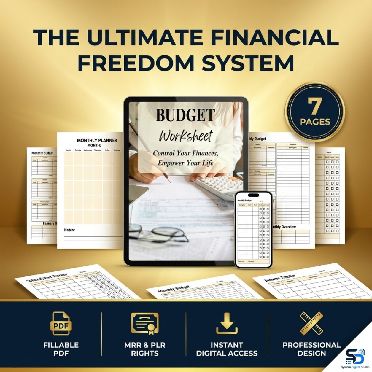 Budget Planner & Expense Tracker | Printable Finance Worksheet