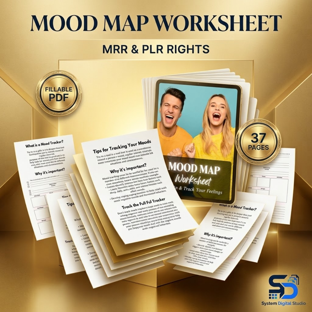Mood Tracker & Emotion Journal | Printable Wellness Worksheet