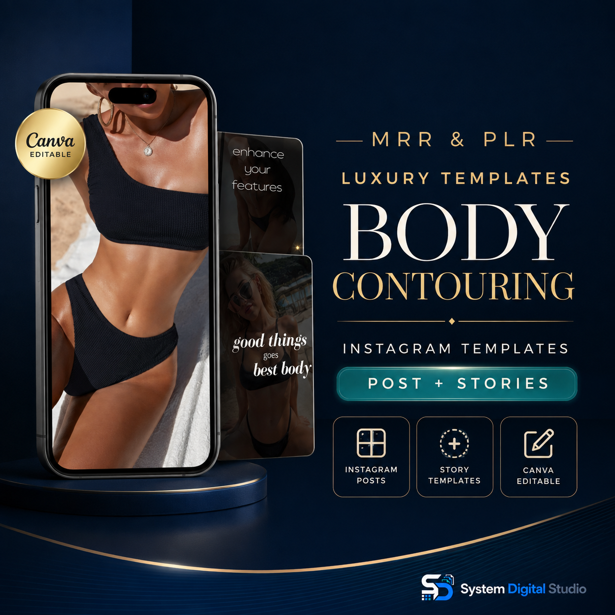 60 Body Sculpting Instagram Templates | RF Cavitation & Medspa Templates