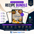 PLR Printable Recipe Journal | 70+ Page Canva Recipe Planner