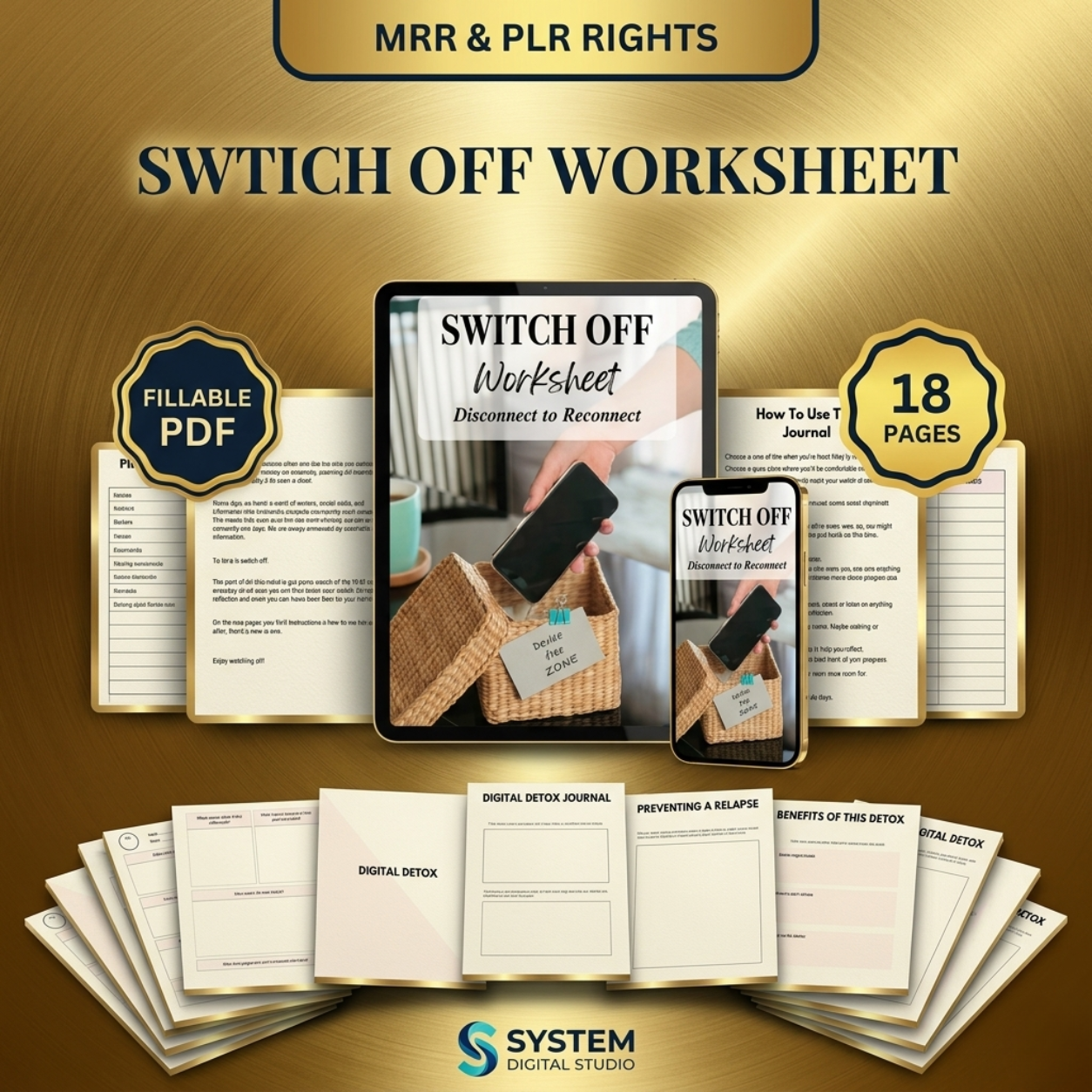 Switch Off Worksheet | Fillable PDF | Printable Planner