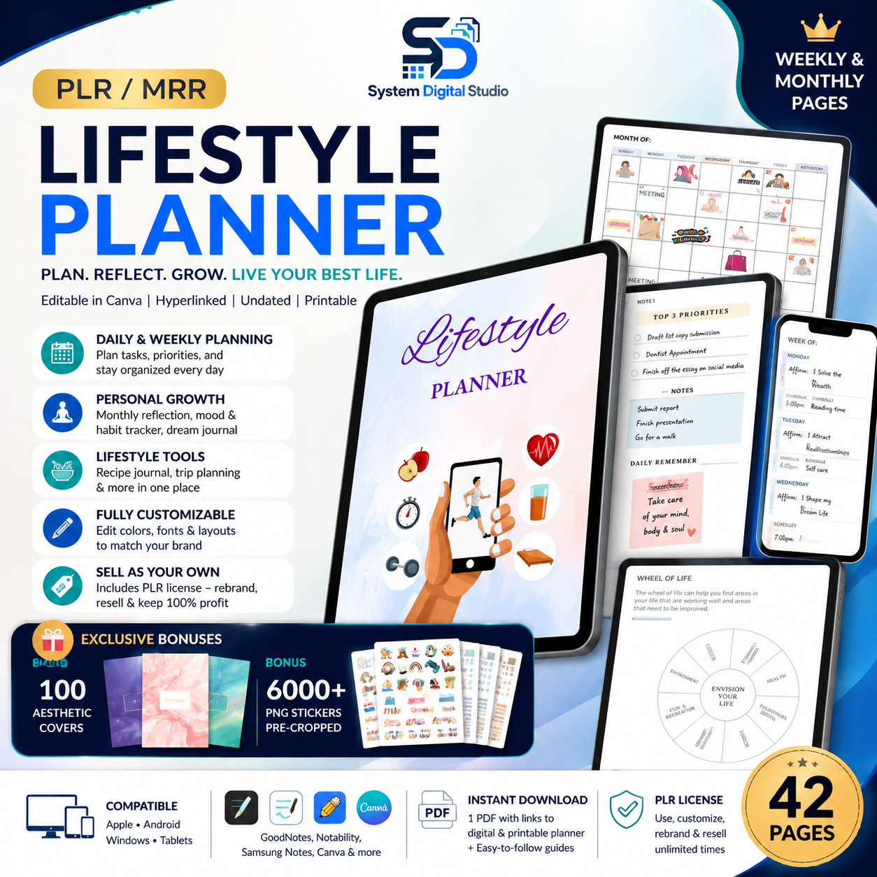 Lifestyle Digital Planner with PLR & Master Resell Rights