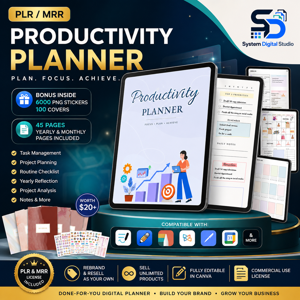 Productivity Planner with PLR & Master Resell Rights