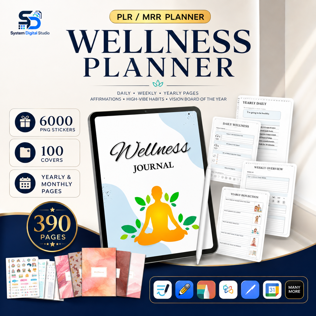 PLR Wellness & Mental Health Planner with MRR Rights