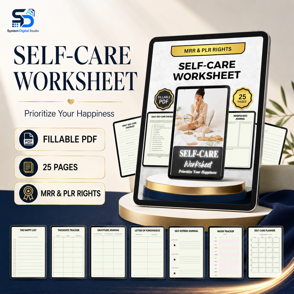 Self-Care Worksheet | Fillable PDF | Printable Planner