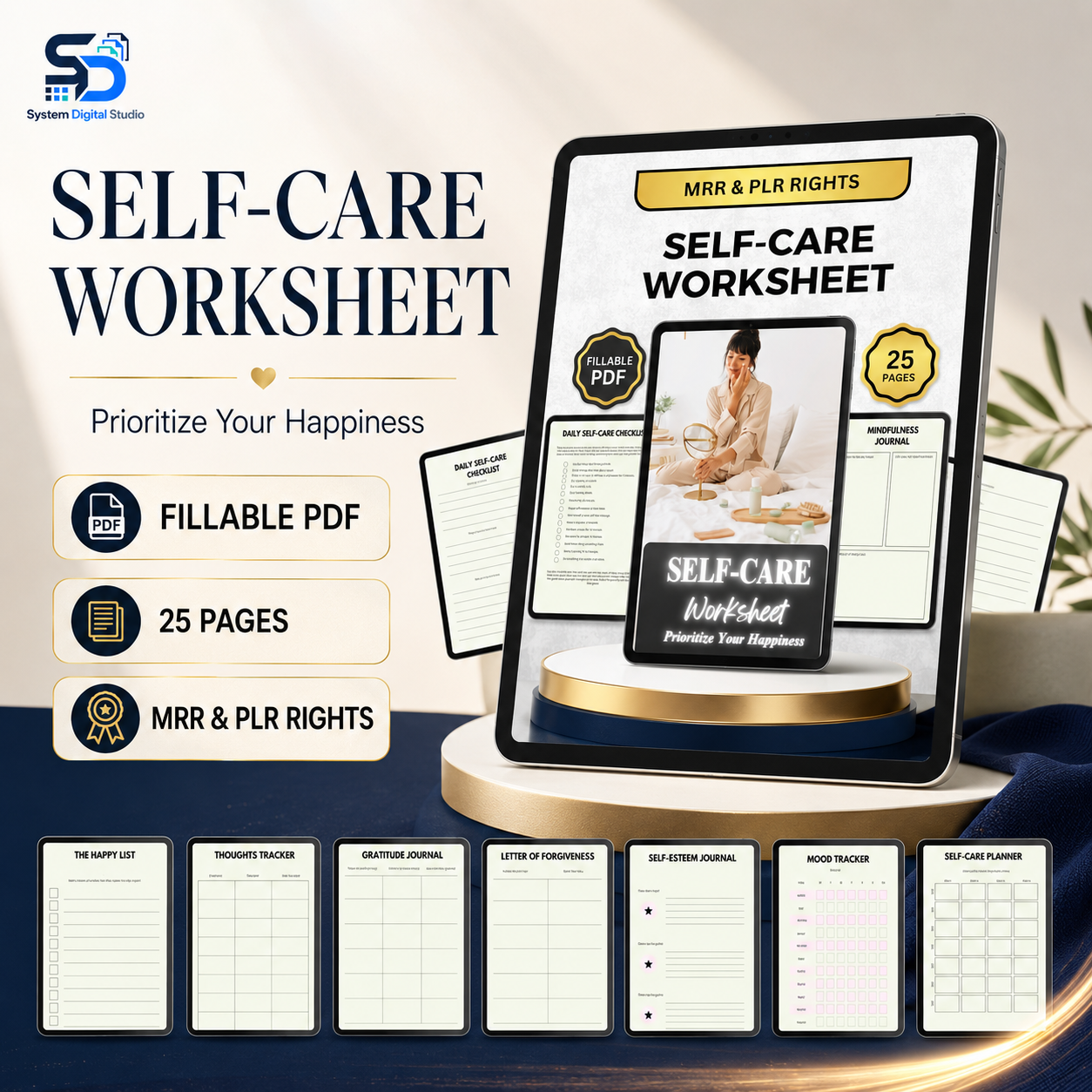 Self-Care Worksheet | Fillable PDF | Printable Planner
