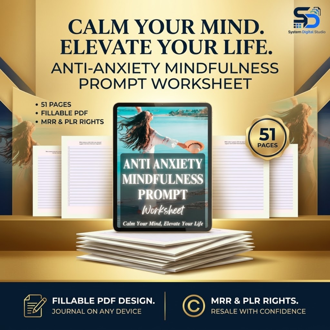 Anxiety & Mindfulness Worksheet | Printable Self-Care Journal