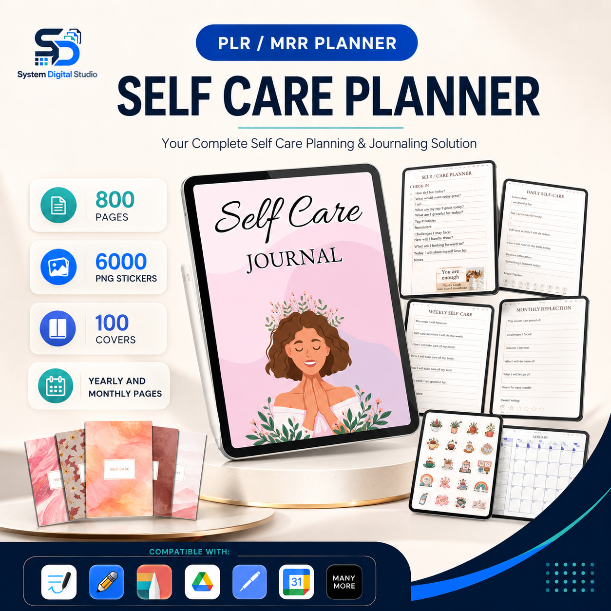 Self Care Planner PLR + MRR | Editable Canva Digital Planner
