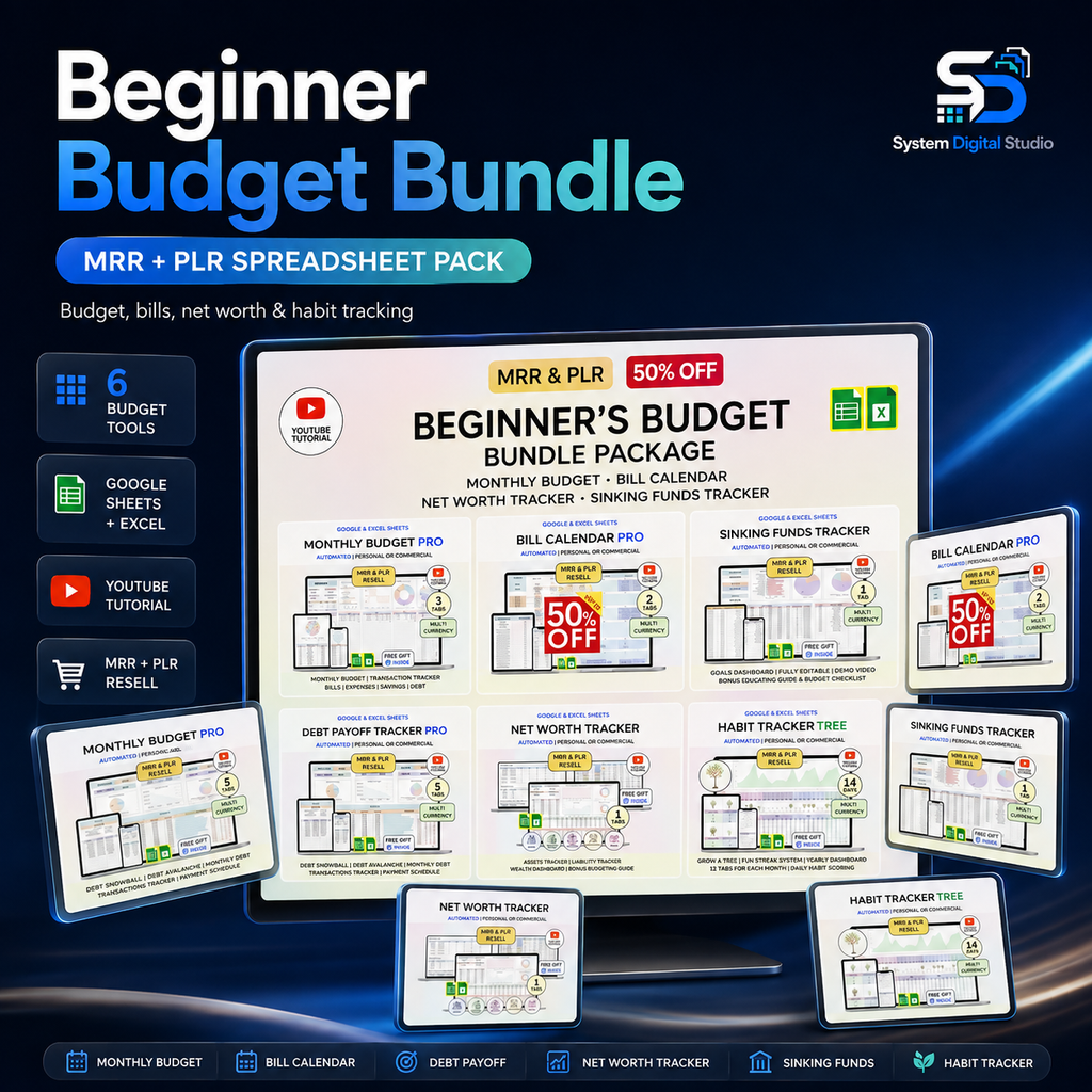 Budget Spreadsheet Bundle with PLR & MRR