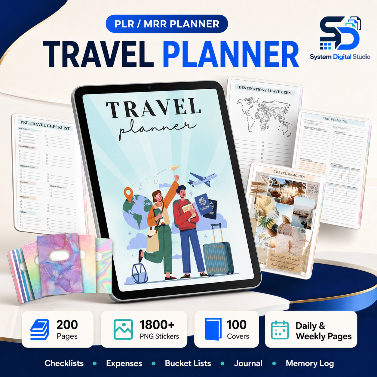 Travel Planner PLR & MRR – Editable Canva Digital Planner