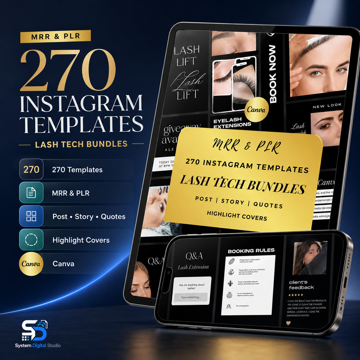 270 Lash Tech Templates | Lash Extension Instagram Templates