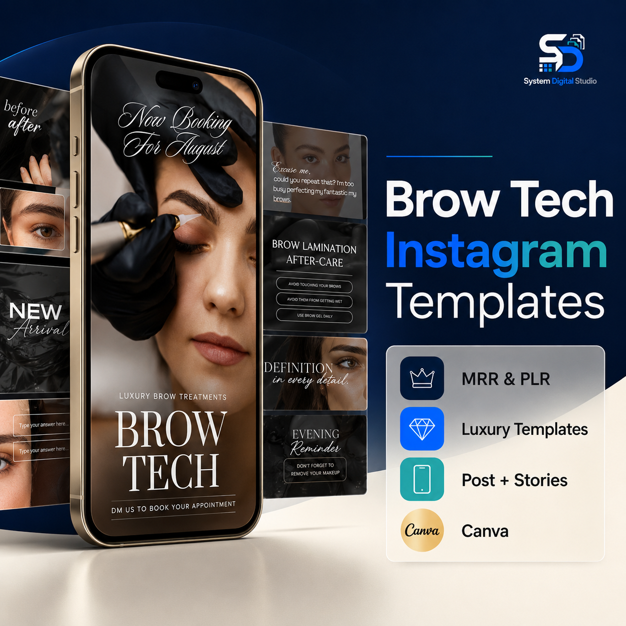 Brow Tech Instagram Templates | Brow Artist Canva Templates