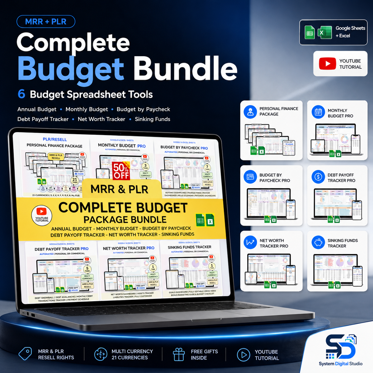 Smart Budget Spreadsheet Bundle with Master Resell Rights