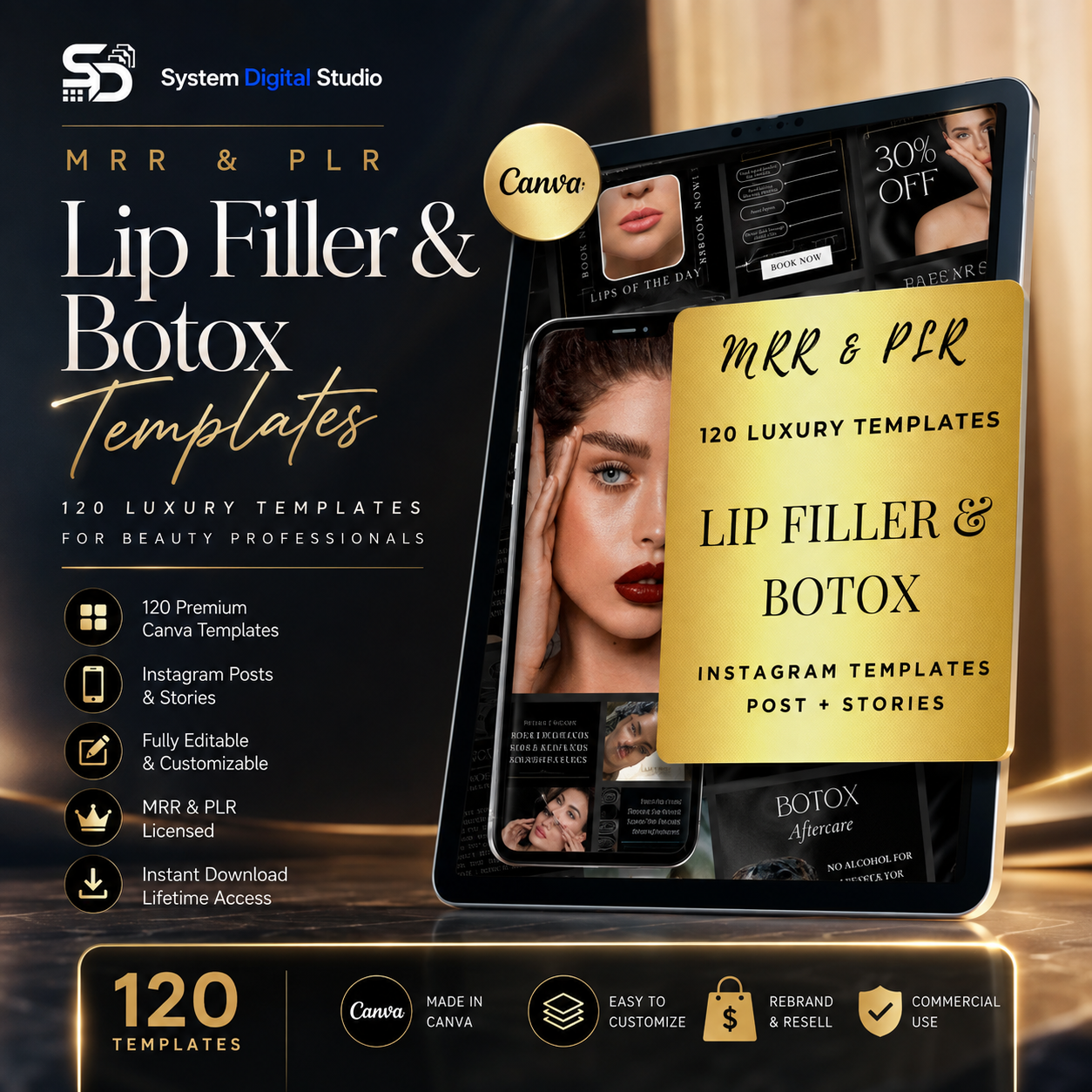 120 Premium Botox & Lip Filler Canva Templates | Instagram Posts & Stories