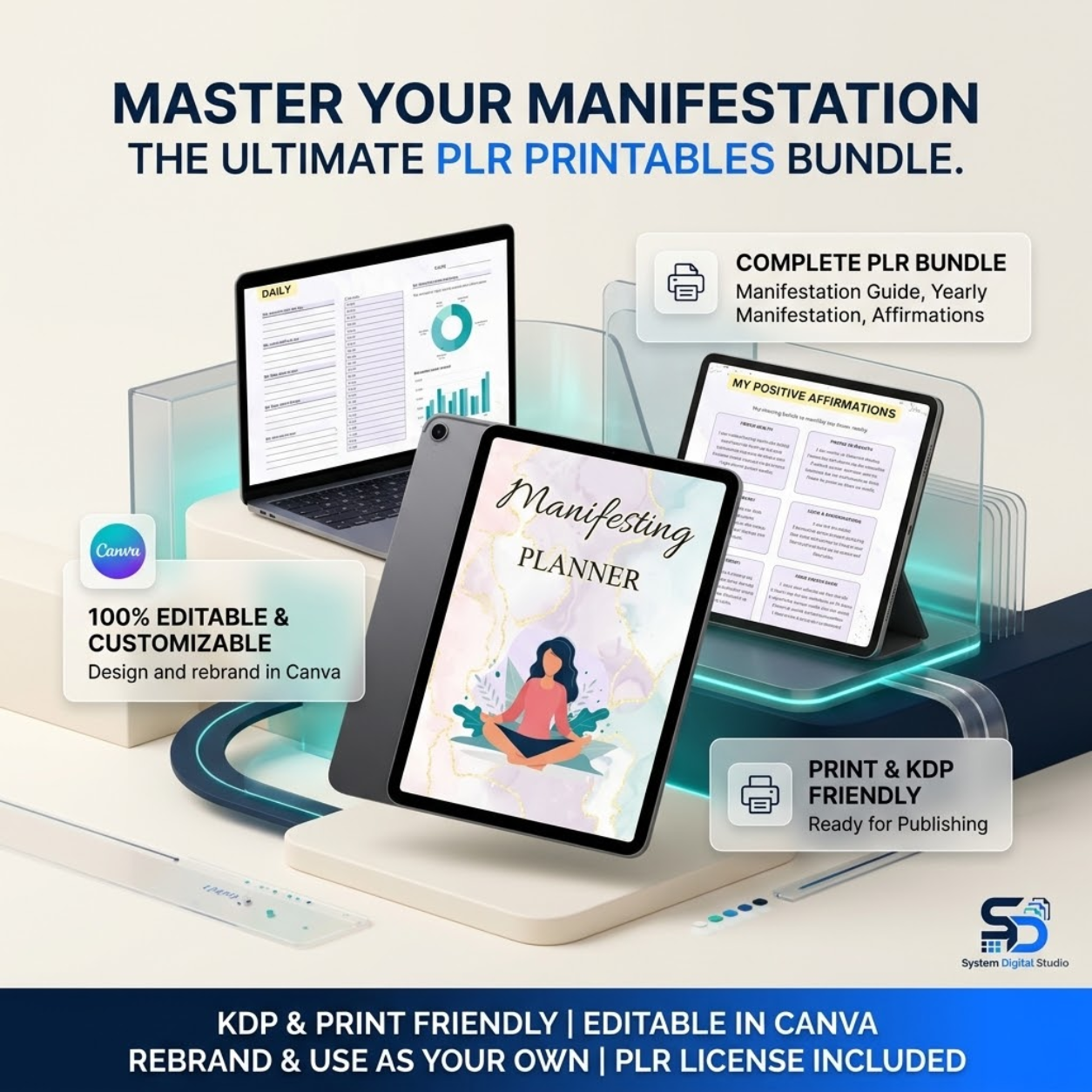 70-Page PLR Manifestation Planner | Law of Attraction Printable