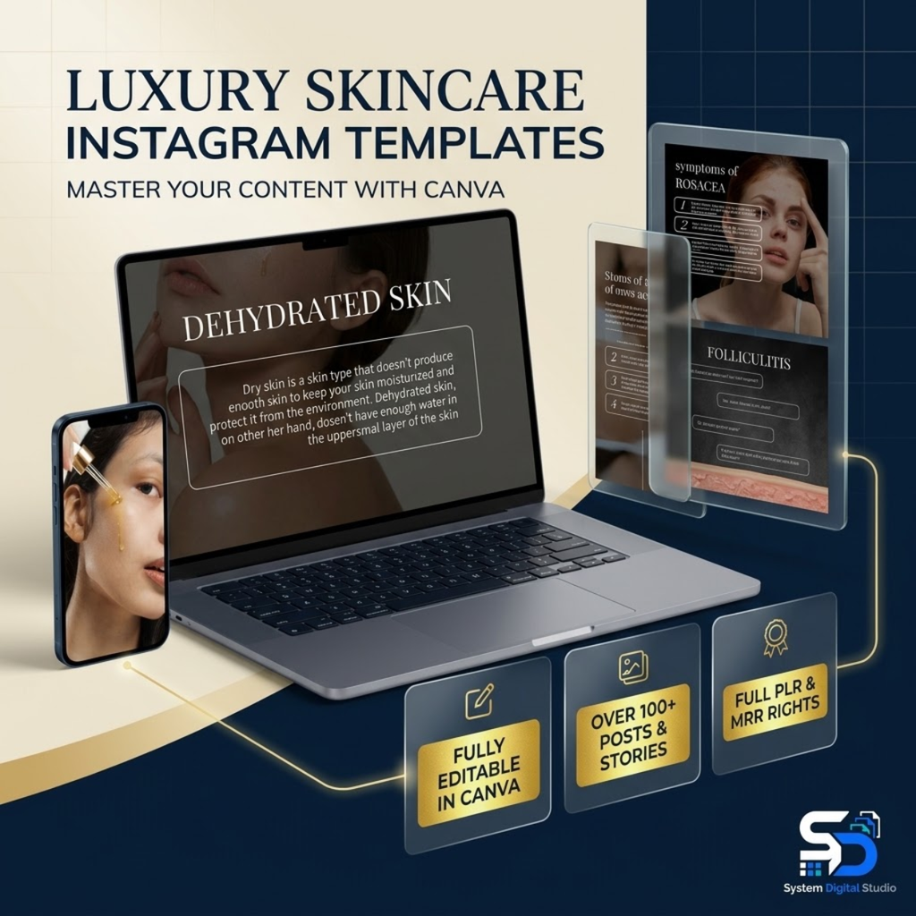 Skincare Social Media Templates | 180 Esthetician Canva Templates