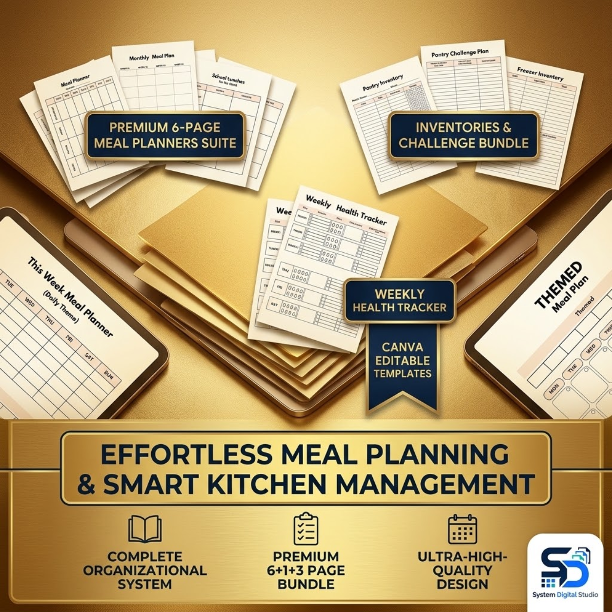 Meal Planner & Pantry Tracker | Printable Grocery Organizer