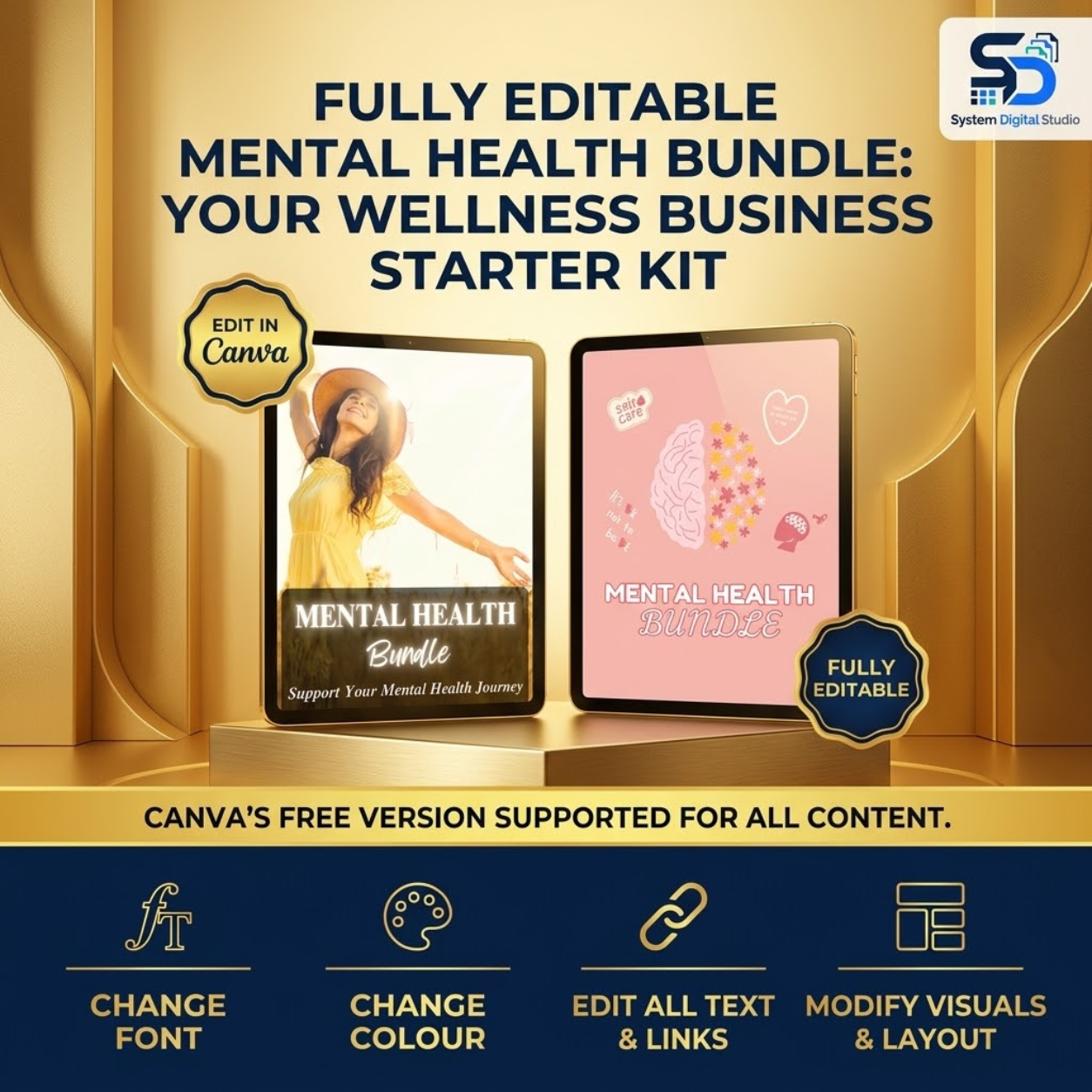 Mental Health Worksheets | Printable Self-Care & Wellness Bundle