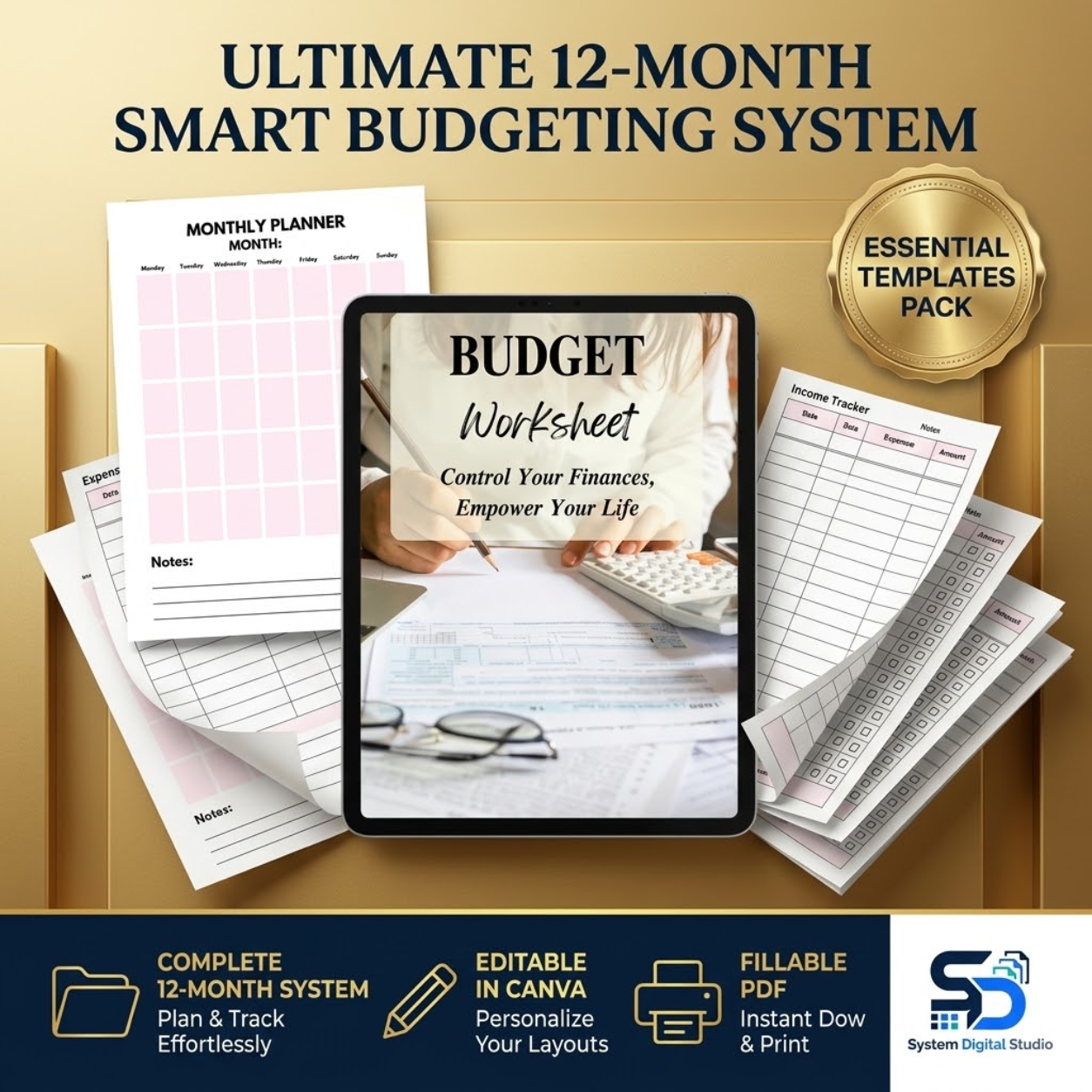 Budget Planner & Expense Tracker | Printable Finance Worksheet