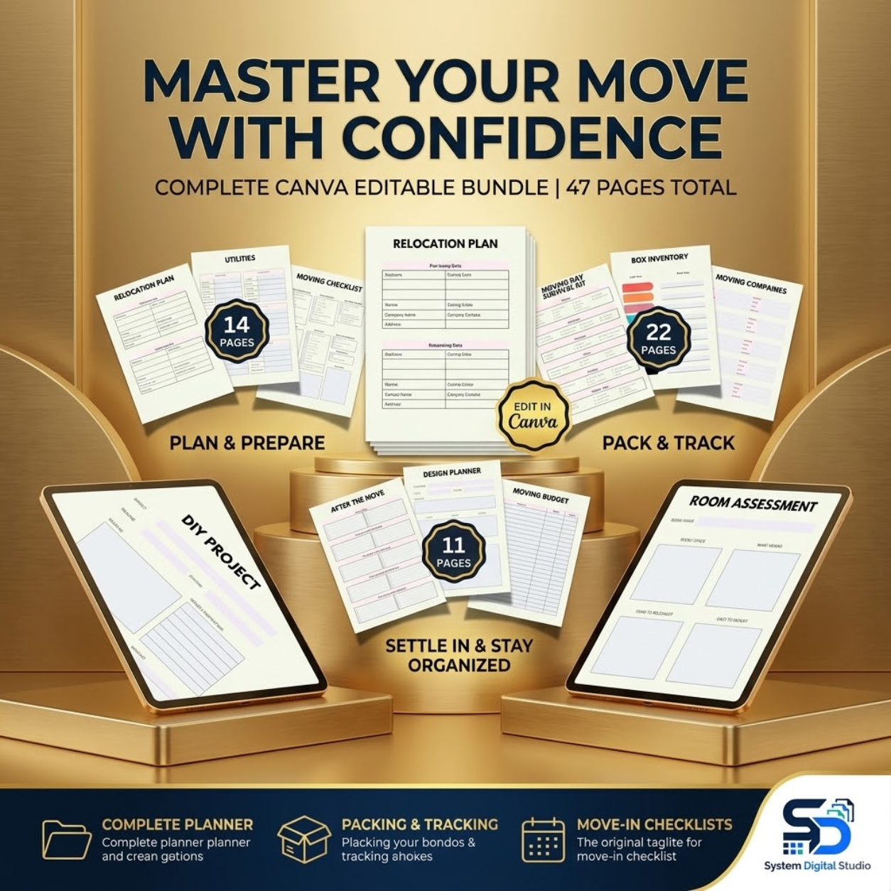 Relocation Planner & Moving Checklist | Printable Moving Organizer