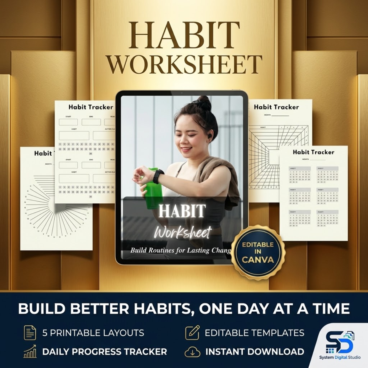 Habit Tracker & Goal Planner | Printable Habit Worksheet