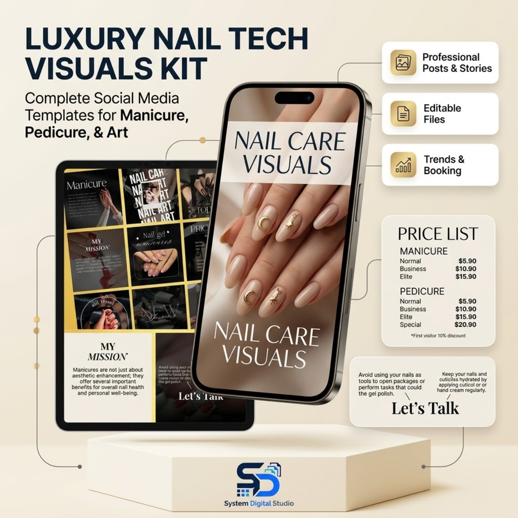Nail Tech Canva Templates | Manicurist & Nail Artist Instagram Posts