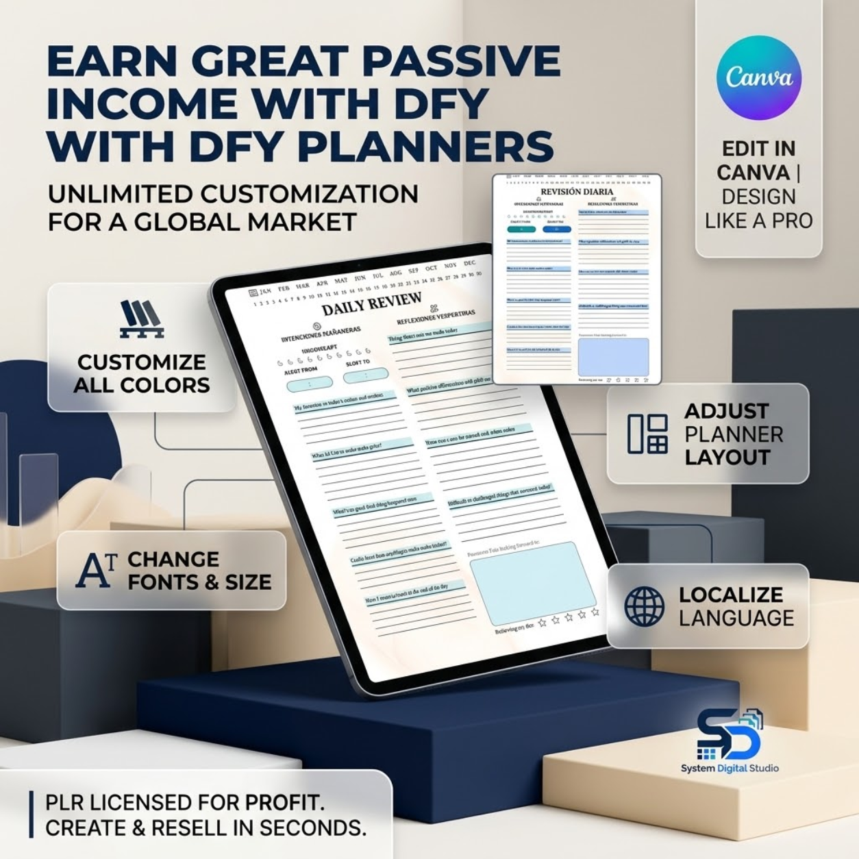 PLR Student Printable Planner | Editable Canva Template