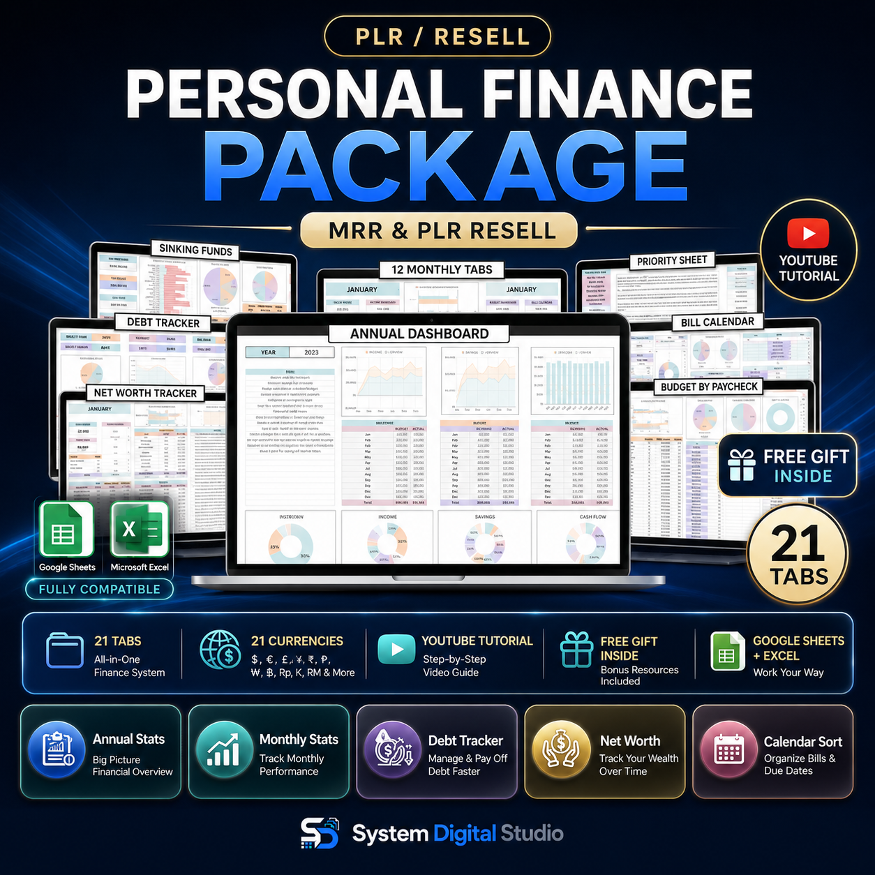 Life Organizer Spreadsheet Bundle with PLR & MRR