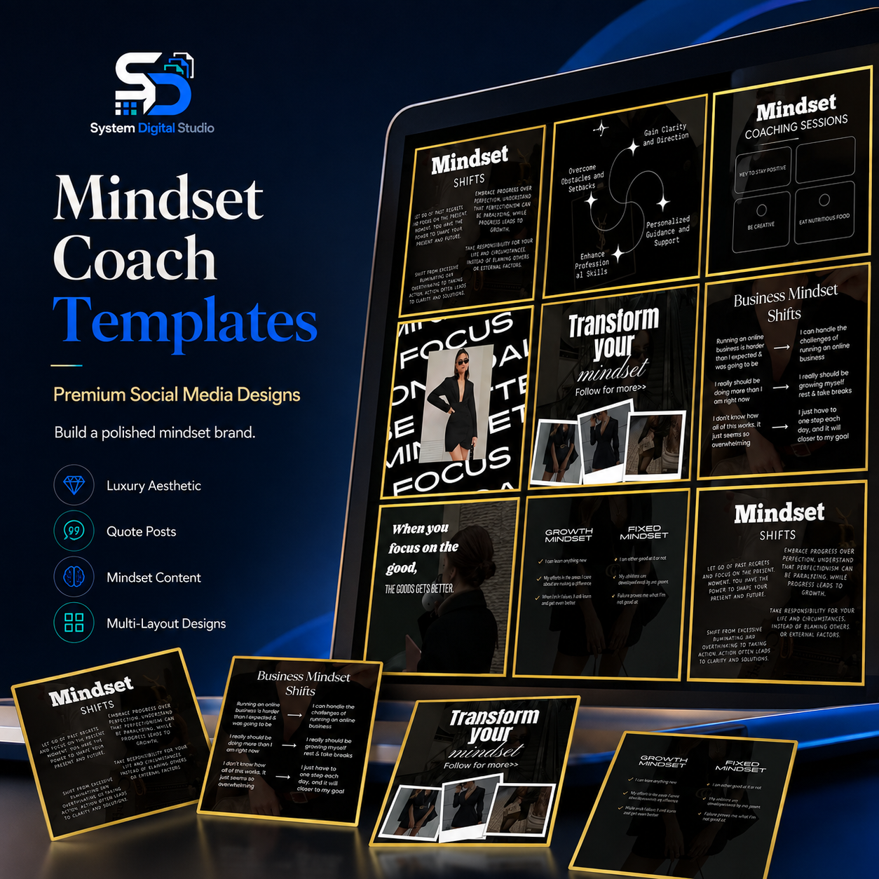 Mindset Coach Instagram Templates | Life Coach Canva Templates