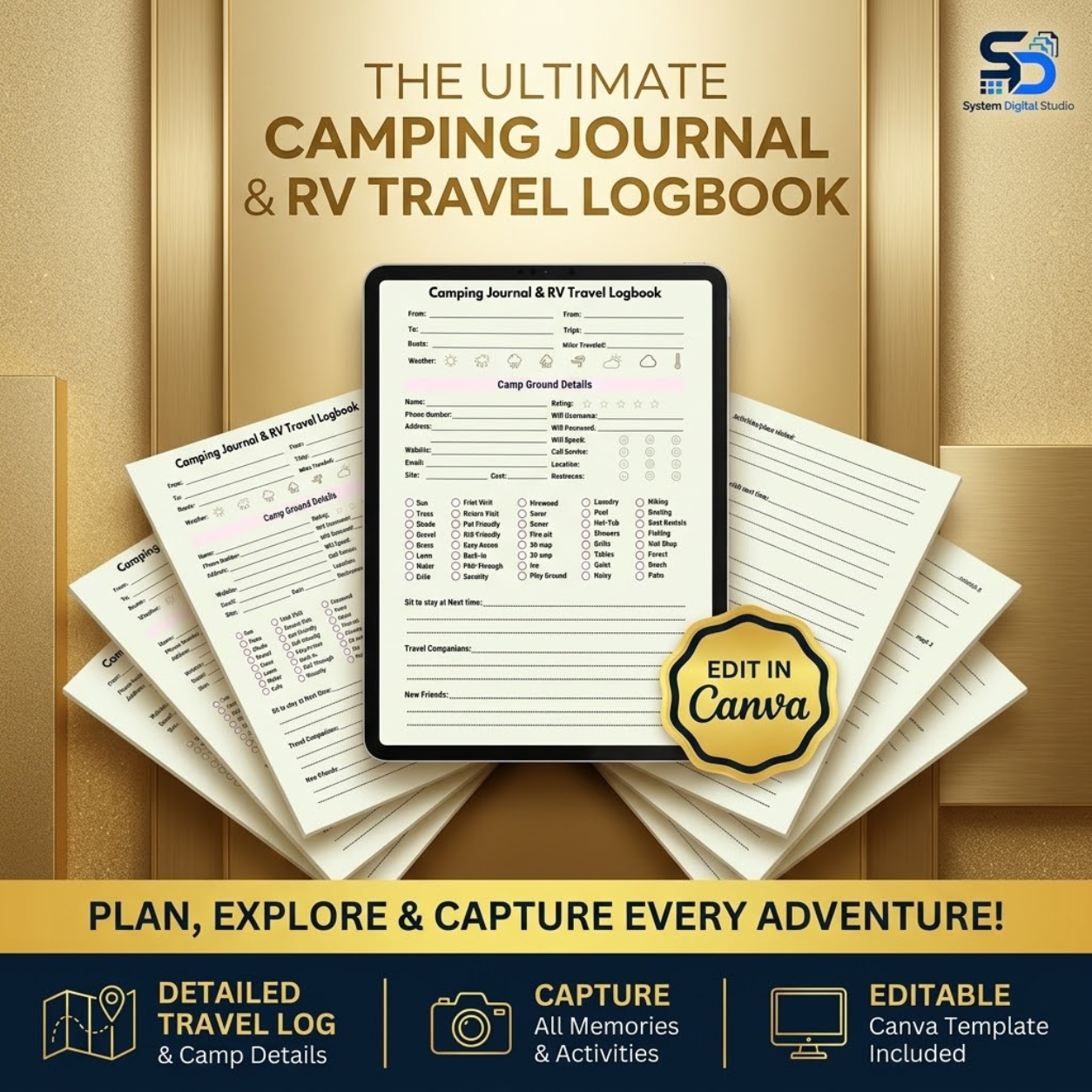 Camping & RV Travel Planner | Printable Trip Organizer