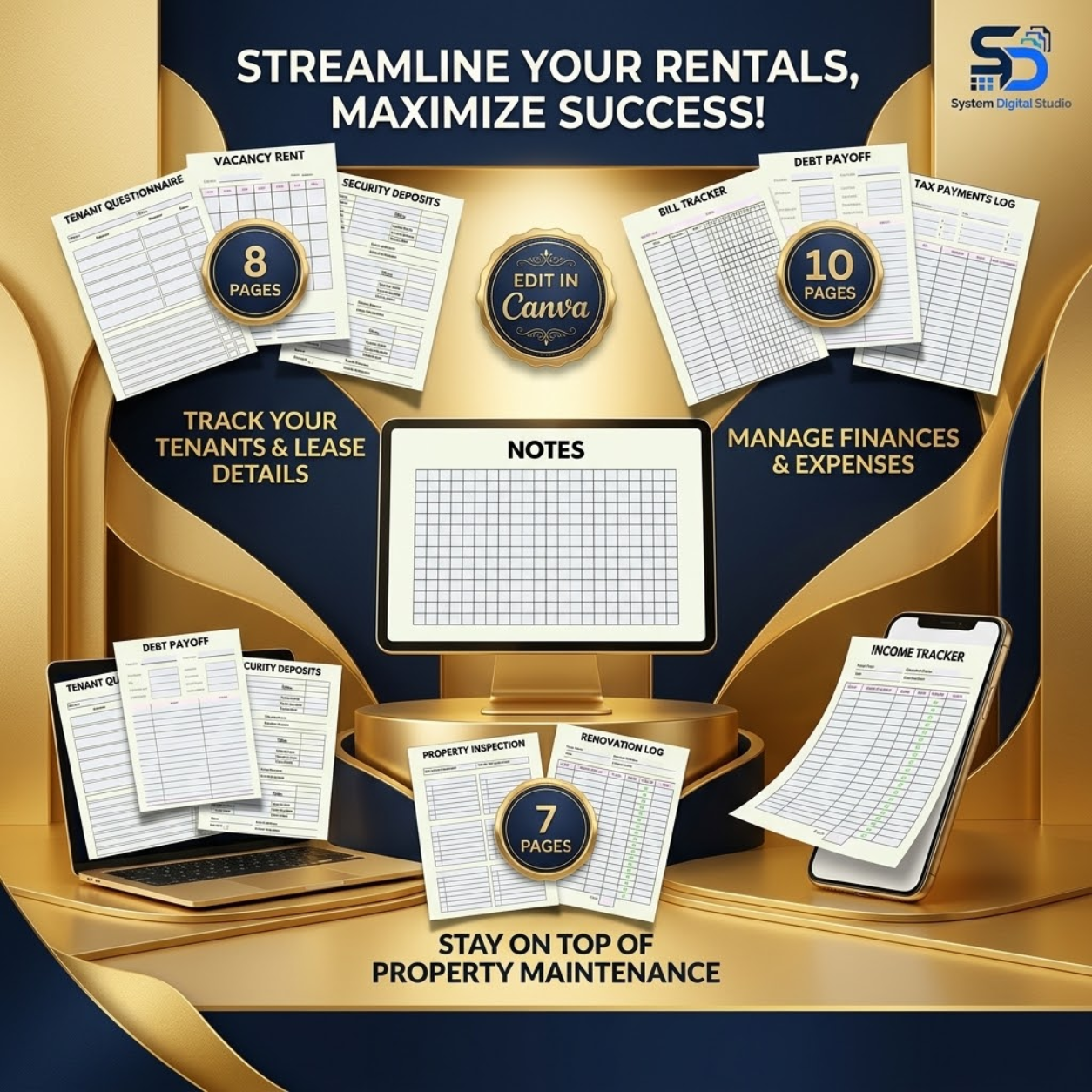 Rental Property Management Worksheet | Landlord & Tenant Tracker