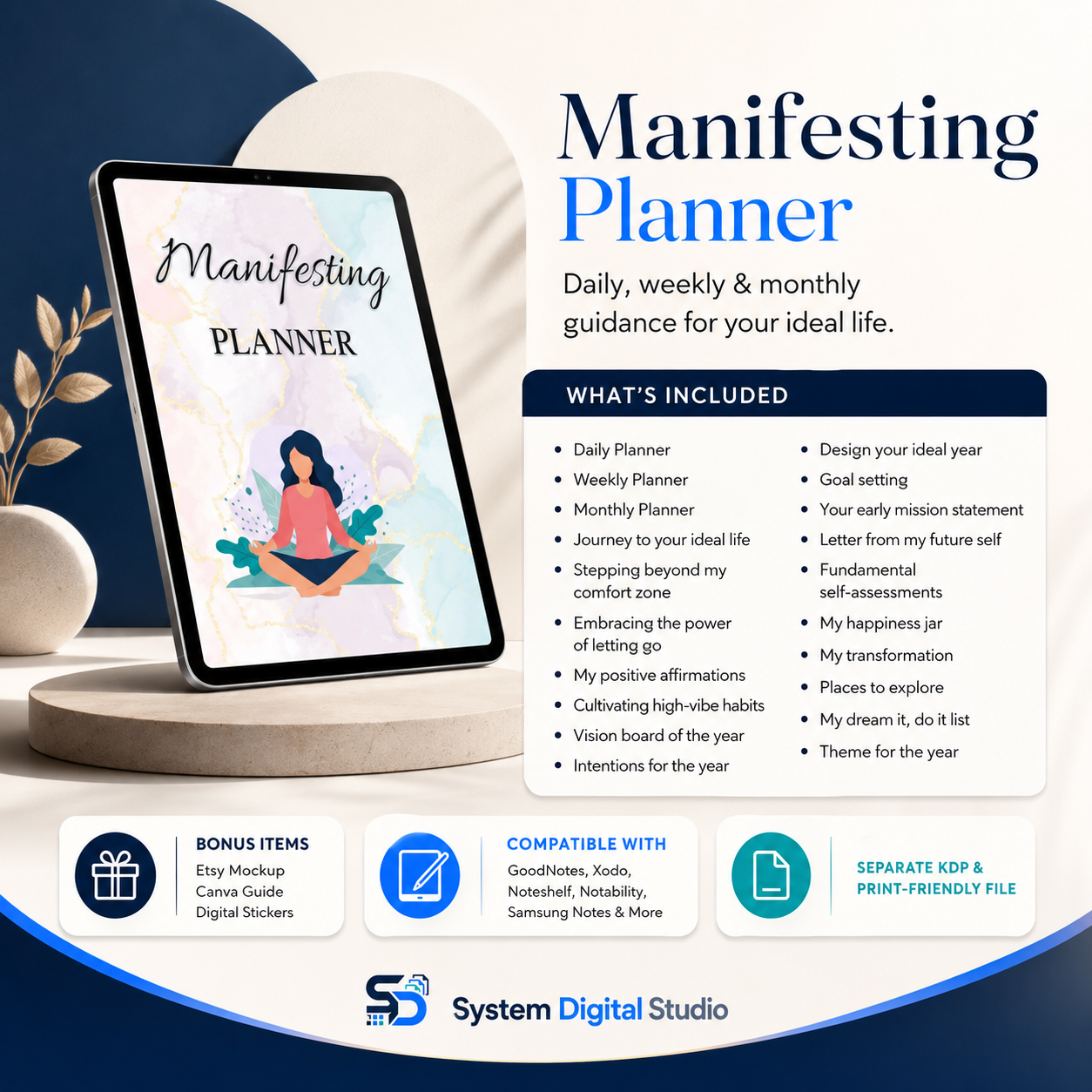Manifestation Planner PLR Digital Planner with Master Resell Rights