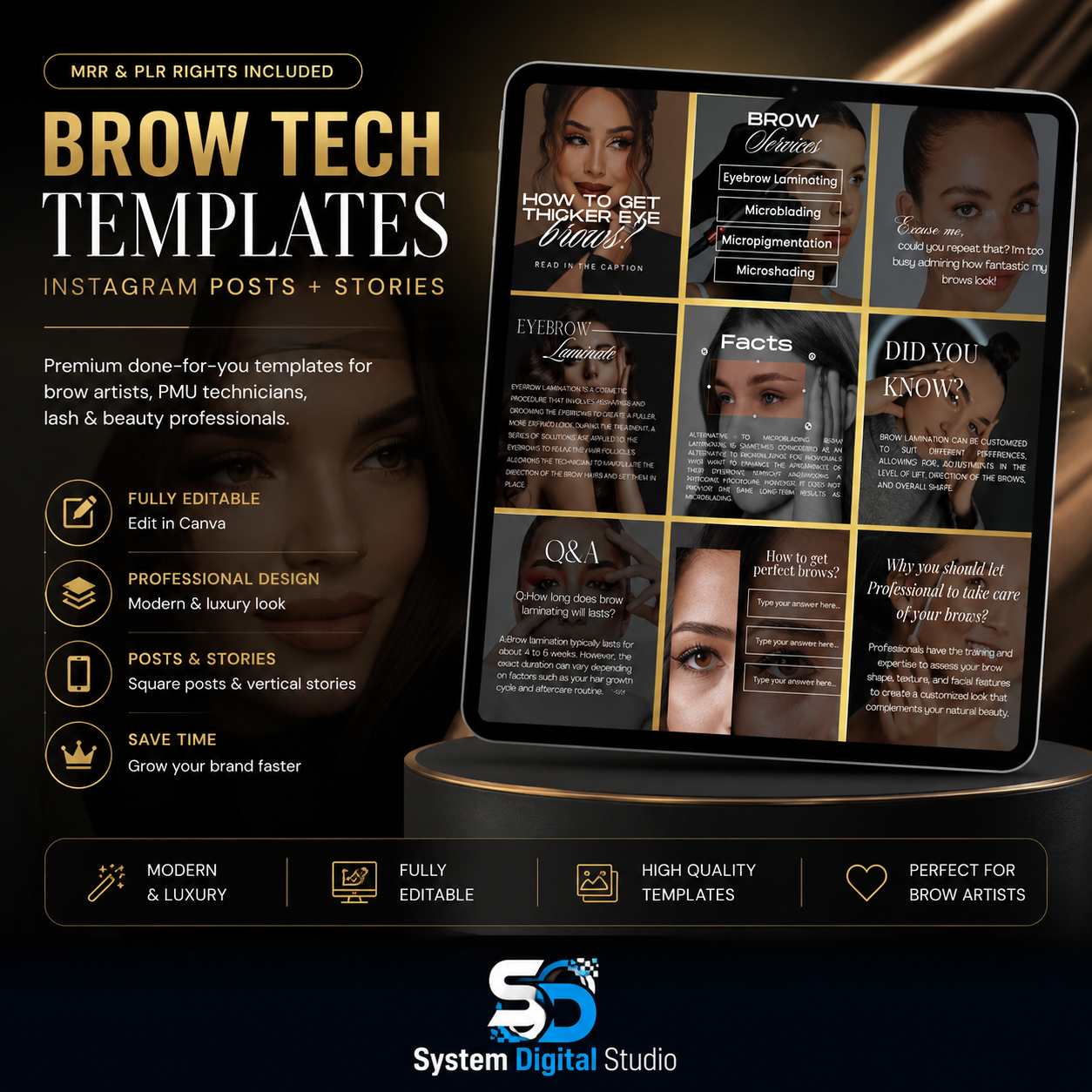 Brow Tech Instagram Templates | Brow Artist Canva Templates