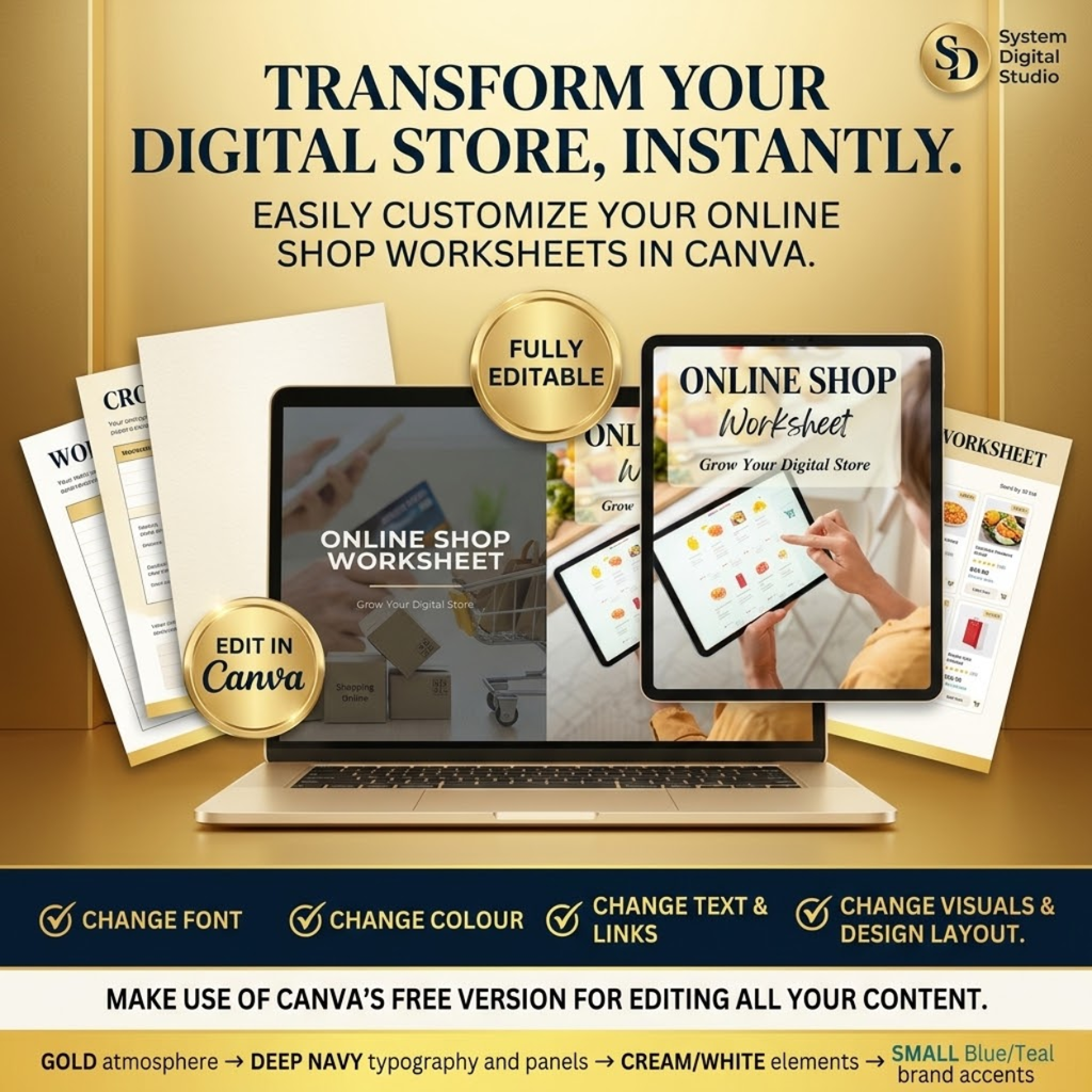 Etsy Seller Business Planner | Online Shop & Digital Product Worksheets