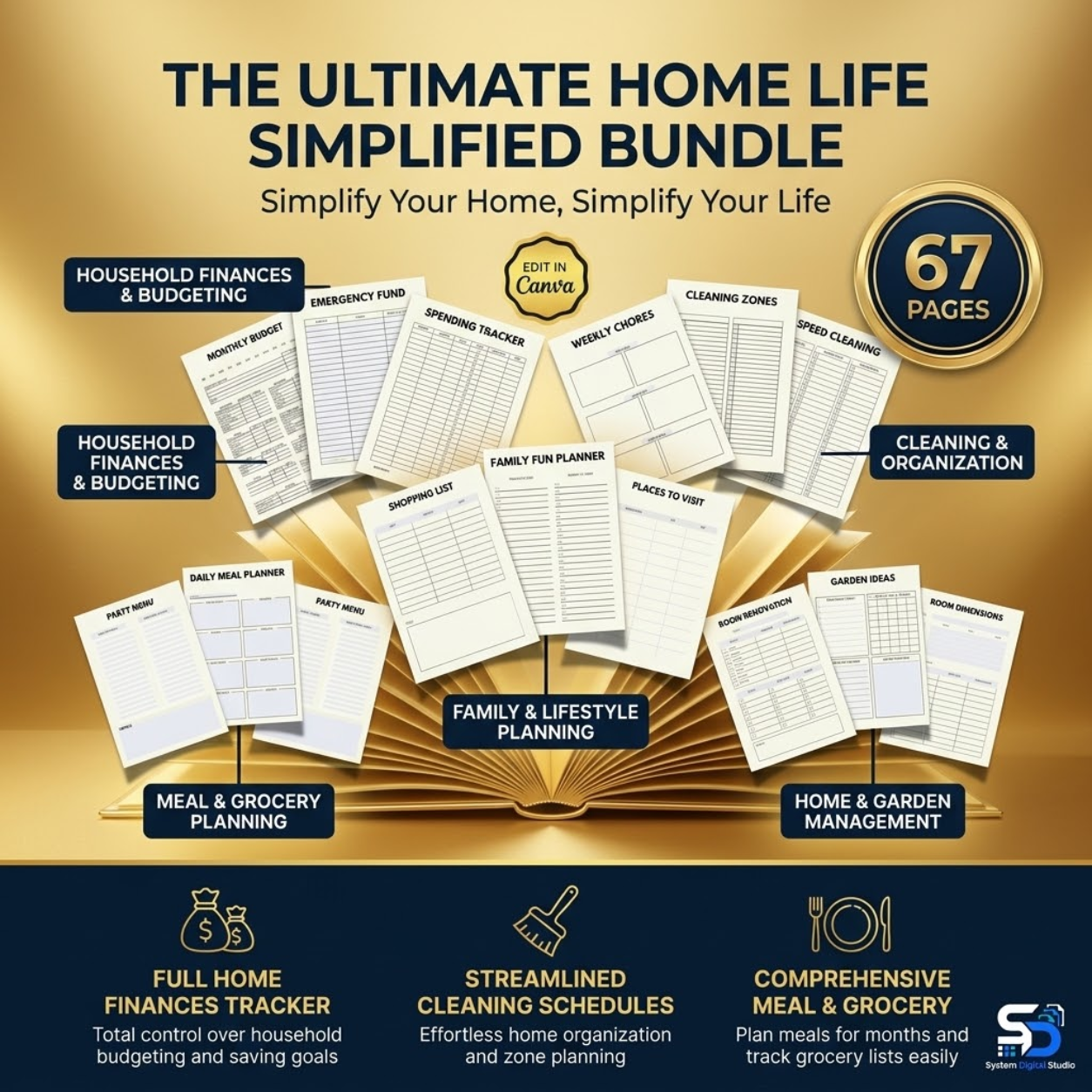 Household Planner & Home Management Binder | Printable Family Organizer