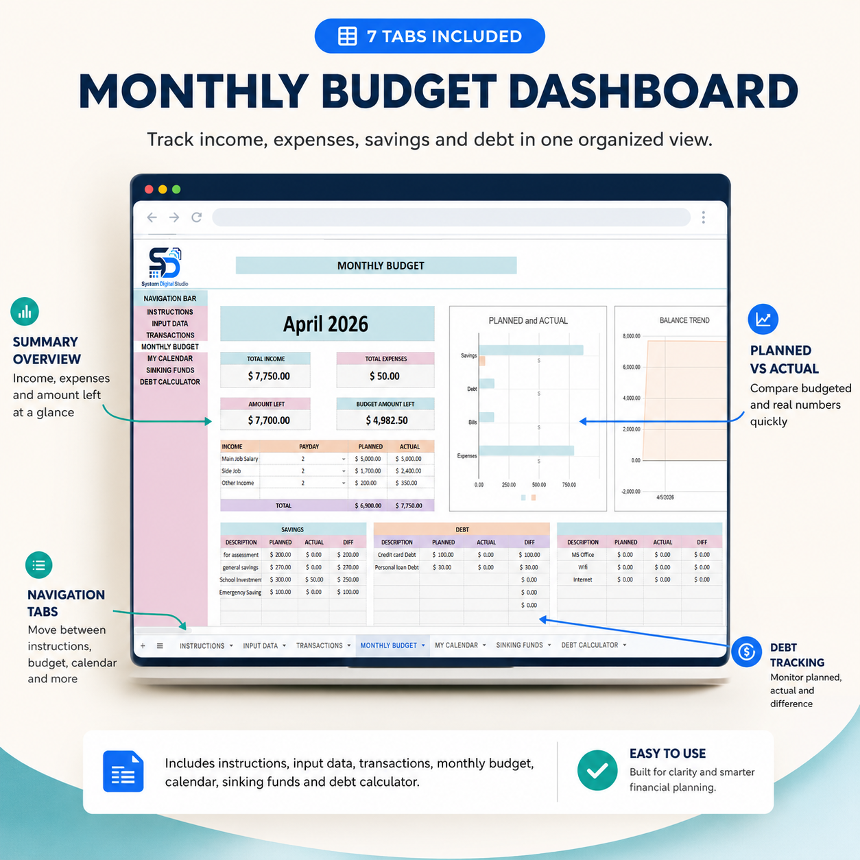 Ultimate Monthly Budget Spreadsheet